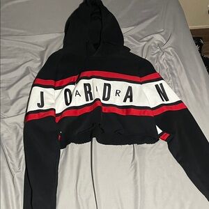 Jordan Black and Red Striped Hoodie
